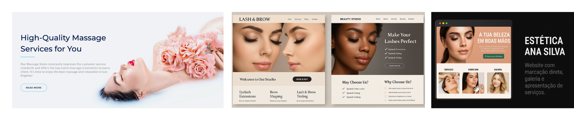 Presença digital para Salões de beleza e pestanas com SEO e estratégia visual